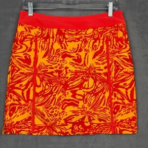 Adidas Womens Skirt Size‎ S Orange Red Floral Print Tennis Golf Activewear